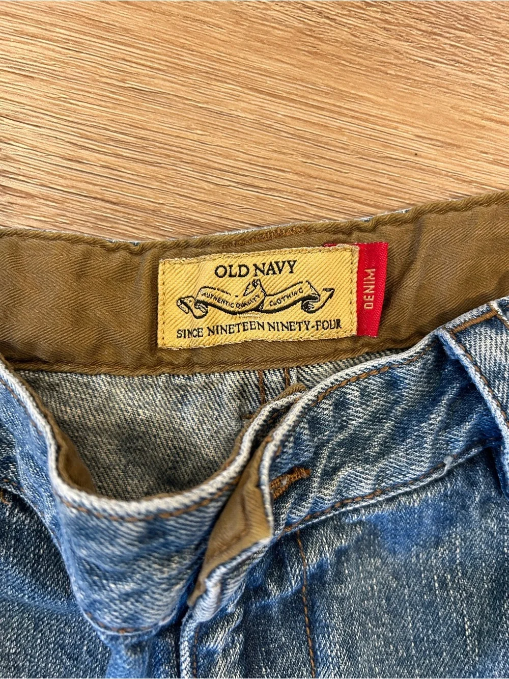 Vintage Old Navy Relaxed Denim Jeans with Knee Patches carpenter straight leg